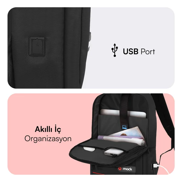 Mack Office Mcc-006 15.6" Siyah Laptop Sırt Çantası - Görsel 3