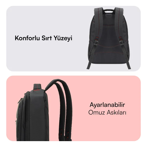 Mack Office Mcc-006 15.6" Siyah Laptop Sırt Çantası - Görsel 5