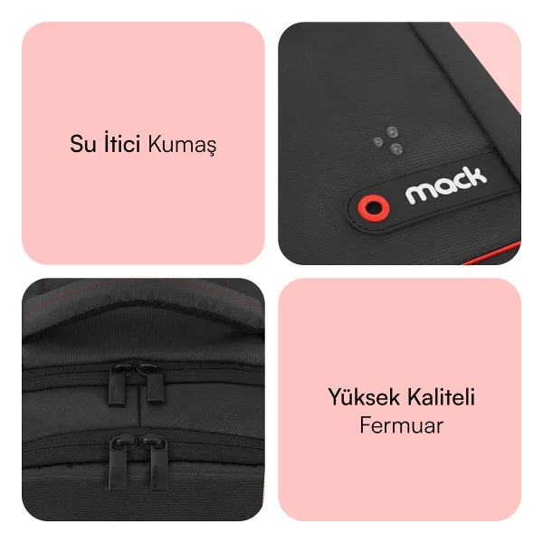 Mack Office Mcc-006 15.6" Siyah Laptop Sırt Çantası - Görsel 7