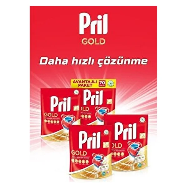 Pril Gold Bulaşık Makinesi Tableti 70'li - Görsel 4