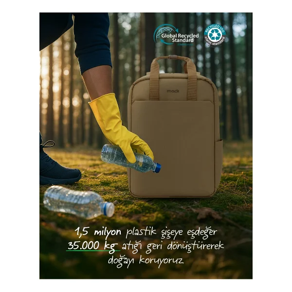 Mack Nova Eco Mce-1523 Bej 15.6" Laptop Sırt Çantası - Görsel 7