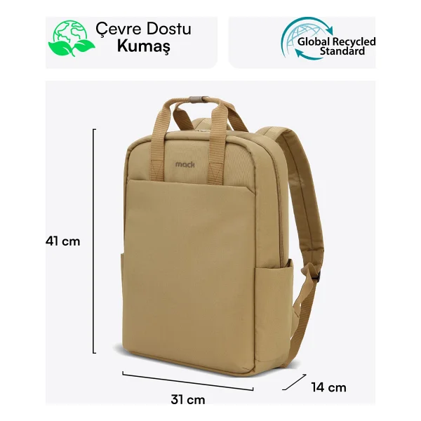 Mack Nova Eco Mce-1523 Bej 15.6" Laptop Sırt Çantası - Görsel 2