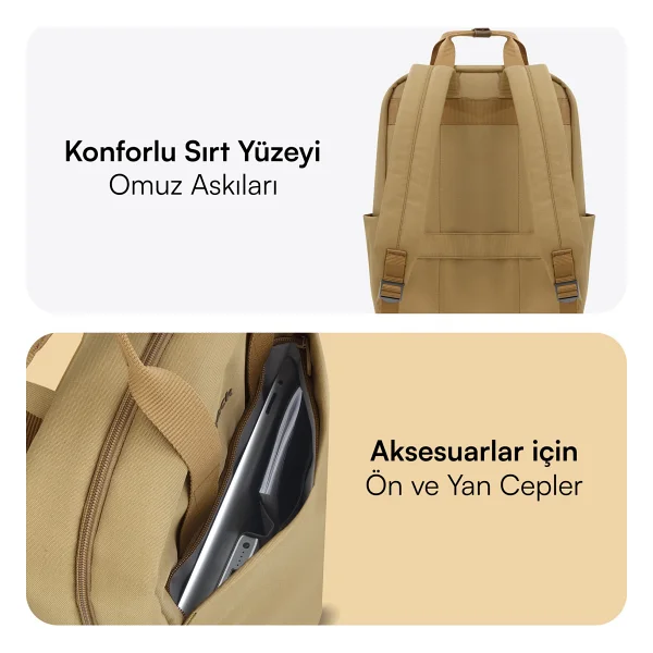 Mack Nova Eco Mce-1523 Bej 15.6" Laptop Sırt Çantası - Görsel 4