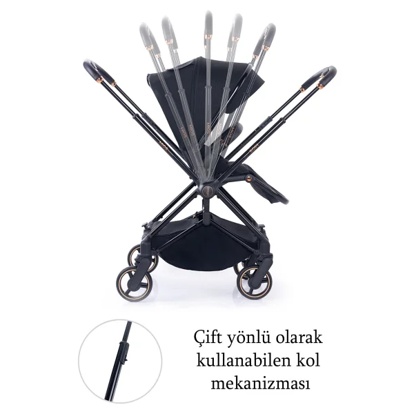 Prego 2099 Mios Premium Siyah Travel Sistem Bebek Arabası - Görsel 2