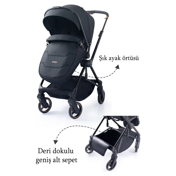Prego 2099 Mios Premium Siyah Travel Sistem Bebek Arabası - Görsel 4