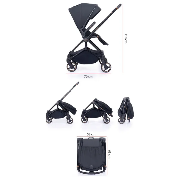 Prego 2099 Mios Premium Siyah Travel Sistem Bebek Arabası - Görsel 5