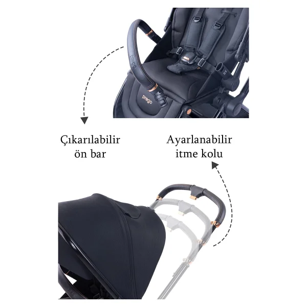 Prego 2099 Mios Premium Siyah Travel Sistem Bebek Arabası - Görsel 8