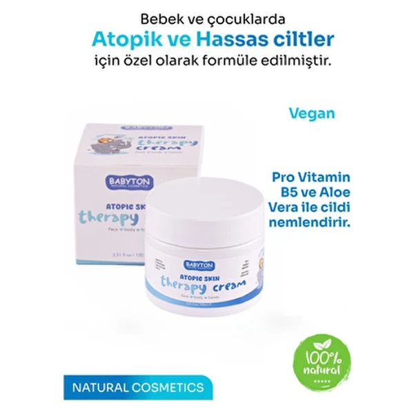 Babyton Atopik Çok Kuru Ve Hassas Ciltler İçin Bebek Vücut Kremi 100 Ml - Görsel 8