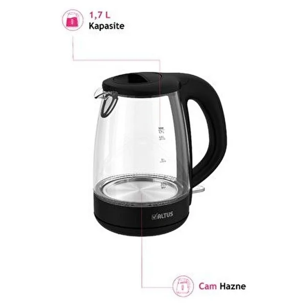 Altus Al 4054 C 2200 W 1.7 Lt Cam Kettle - Görsel 8