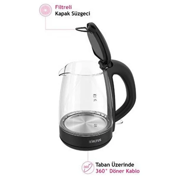 Altus Al 4054 C 2200 W 1.7 Lt Cam Kettle - Görsel 10