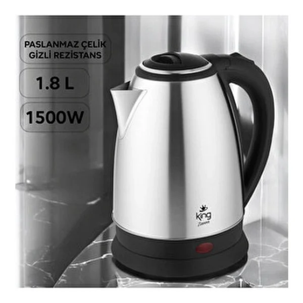 King Zienna Kok1006 Otel Tipi 1500 W 1.8 Lt Kettle - Görsel 3