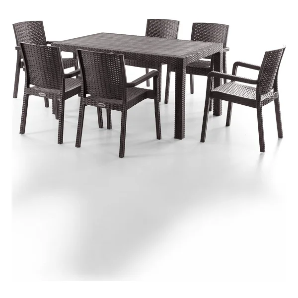 Evdemo King 6 Kişilik Rattan Cappuccino Bahçe & Balkon Takımı - Görsel 8