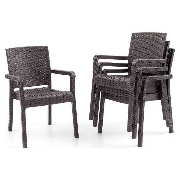 Evdemo King 6 Kişilik Rattan Kahverengi Bahçe & Balkon Takımı - Görsel 2