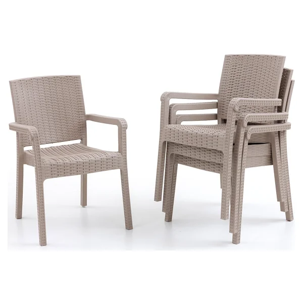 Evdemo King 6 Kişilik Rattan Cappuccino Bahçe & Balkon Takımı - Görsel 3