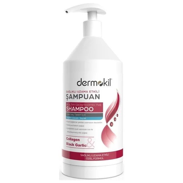 Dermokil Kolojen & Siyah Sarımsak Sağlıklı Uzama Etkili 1000 Ml Şampuan - Görsel 4