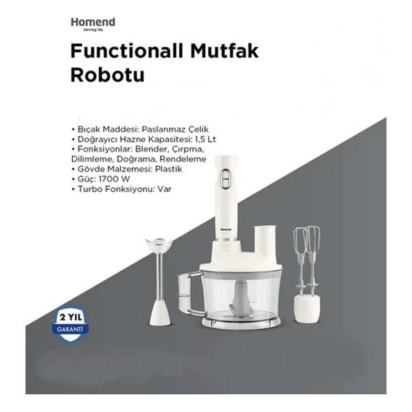 Homend Functionall 2850h 1700 W Mutfak Robotu - Görsel 2