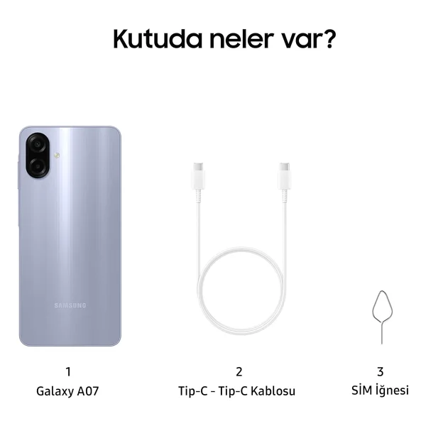 Samsung Galaxy A07 128 GB Mor - Görsel 3