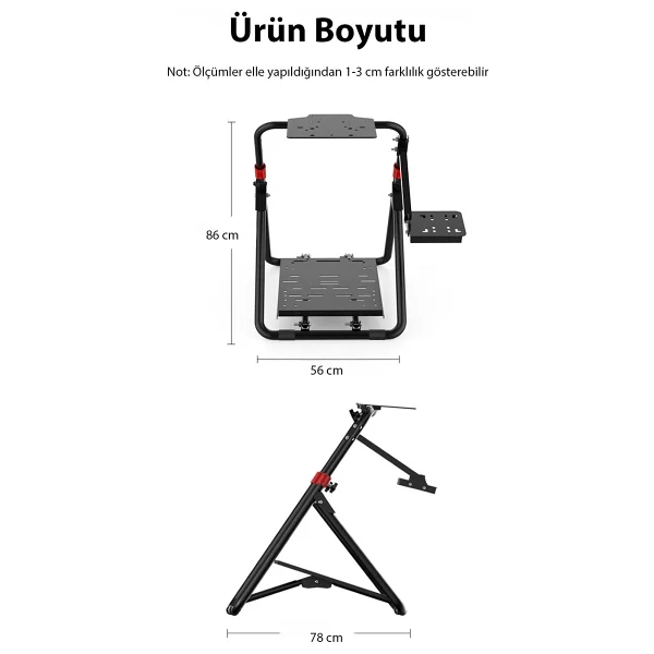 A9 Yarış Direksiyonu Standı (G25/G27/G29/G920/G923) Uyumlu Pxn-V10/V900 Destekli,Katlanabilir - Görsel 7