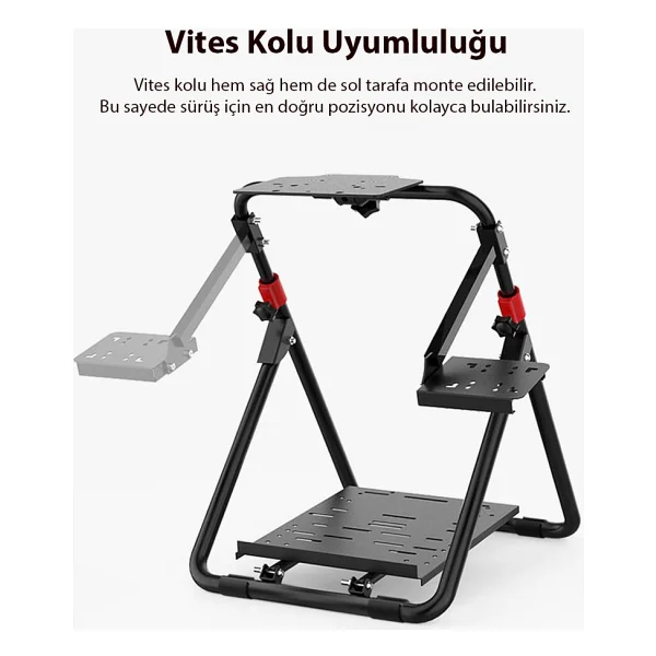 A9 Yarış Direksiyonu Standı (G25/G27/G29/G920/G923) Uyumlu Pxn-V10/V900 Destekli,Katlanabilir - Görsel 8