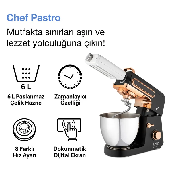 Fakir Chef Pastro 1800 W 6 lt Siyah Mutfak Şefi - Görsel 3