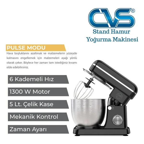 CVS DN 4658 1300 W 5 lt Hamur Yoğurma Makinesi - Görsel 3