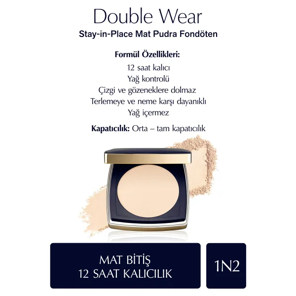 Estee Lauder Double Wear Stay İn Place Matte Spf 10 1n2 Ecru 12 Gr Pudra Fondöten - Görsel 2