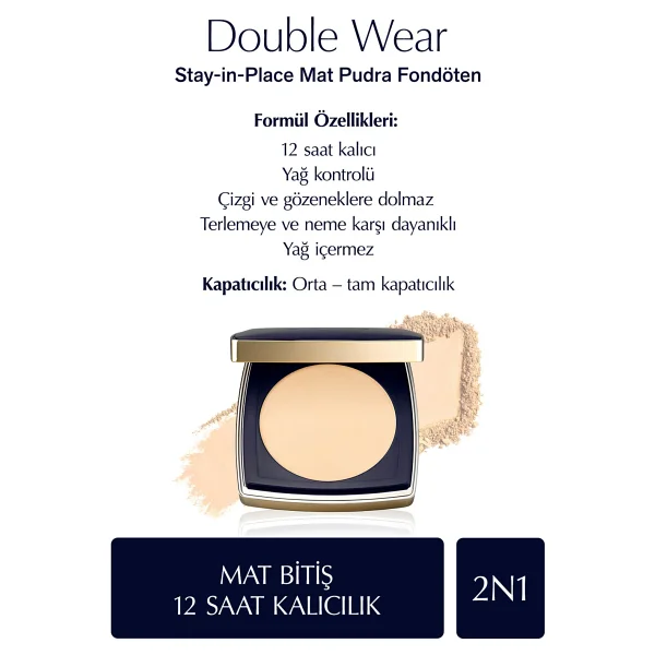 Estee Lauder Double Wear Stay İn Place Matte Spf 10 2n1 Desert Beige 12 Gr Pudra Fondöten - Görsel 4