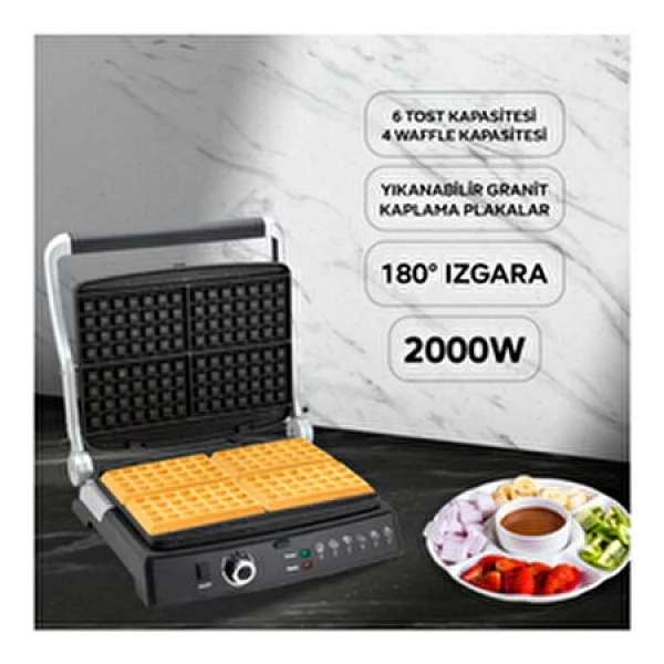 King Kwm 1462 Waffle Master 2000 W Tost Makinesi - Görsel 5