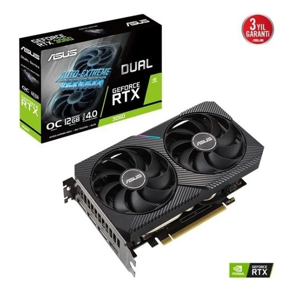 Asus RTX 3060 Dual-Rtx3060-O12g-V2 192 Bit Gddr6 12 GB Ekran Kartı - Görsel 3