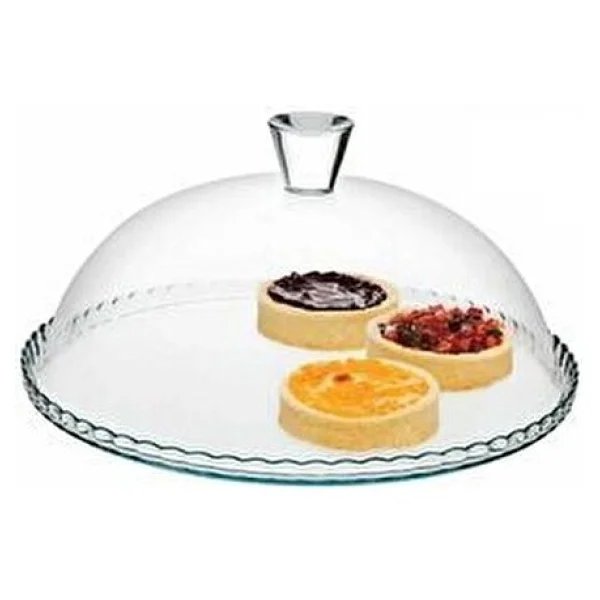 Paşabahçe Kek Fanusu Cam Ayaksız 850 Ml 10 Cm Şeffaf Tasarım İle Zarif Sunum - Beyaz - Görsel 2