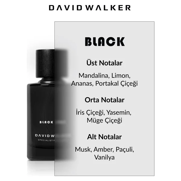 David Walker Unique Black 1987 Unisex Parfüm 100 ml - Görsel 2