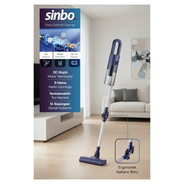 Sinbo Svc-8629 Elektrikli Dikey Süpürge - Görsel 6