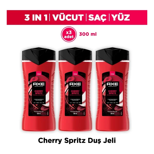 Axe Premium Collection Cherry Spritz 3 İn 1 300 Ml 3 Adet Duş Jeli - Görsel 8