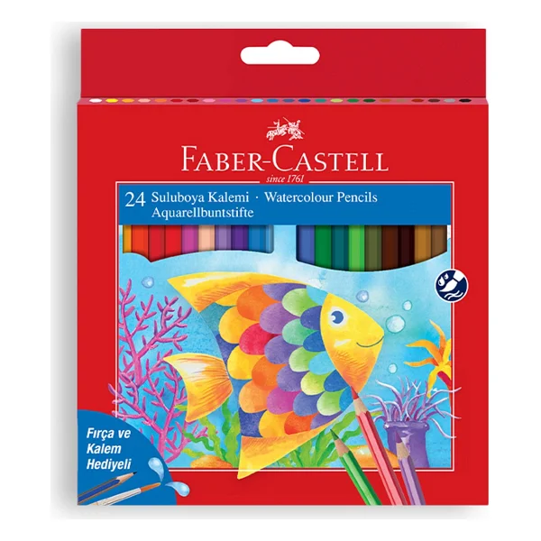 Faber-Castell Aquarell Karton Kutu 24'lü Sulu Boya Kalemi - Görsel 4