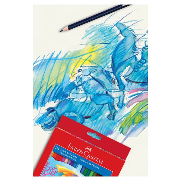 Faber-Castell Aquarell Karton Kutu 24'lü Sulu Boya Kalemi - Görsel 8