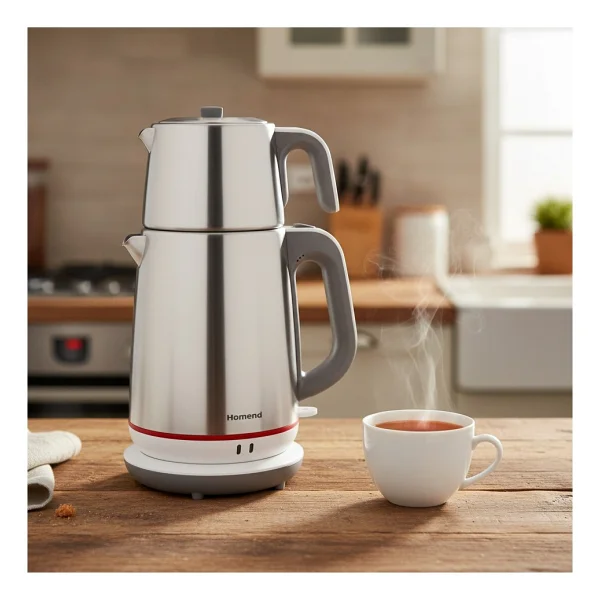 Homend Royaltea 1710h Inox Beyaz 1800 W Çay Makinesi - Görsel 3