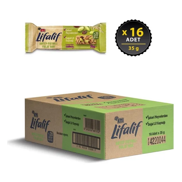 Eti Lifalif Antep Fıstıklı Yulaf Bar 35 G X 16 Adet - Görsel 2