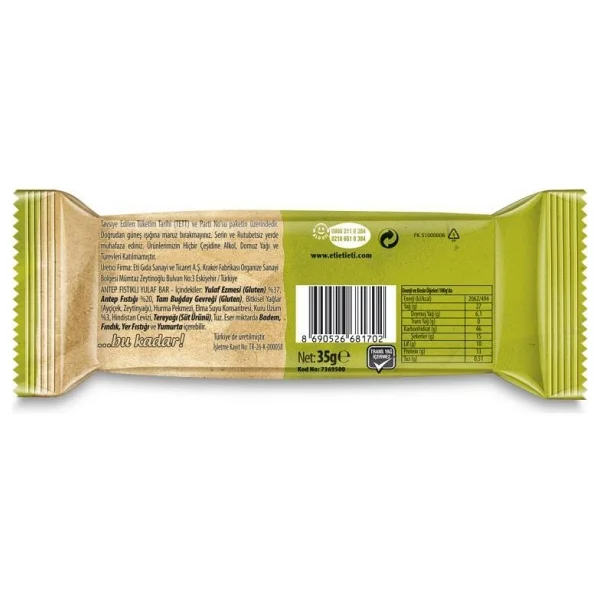 Eti Lifalif Antep Fıstıklı Yulaf Bar 35 G X 16 Adet - Görsel 4