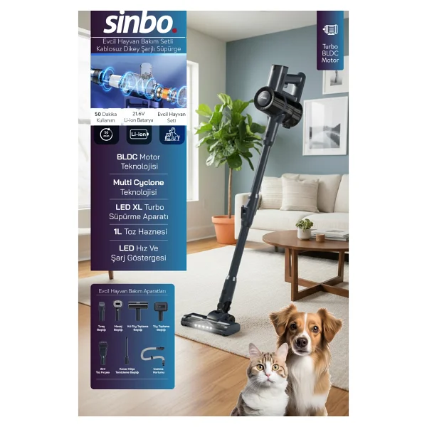 Sinbo Svc-8634 Şarjlı Dikey Süpürge - Görsel 2