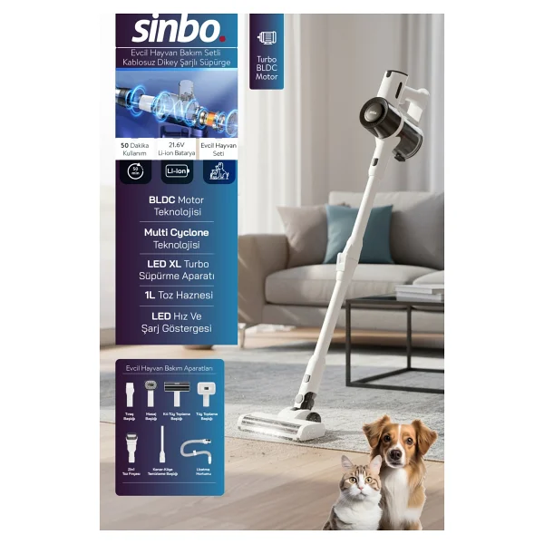 Sinbo Svc-8634 Şarjlı Dikey Süpürge - Görsel 10