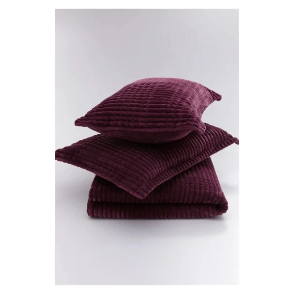 Merinos Modern Line Tek Kişilik Battaniye Seti - 150 X 220 Cm - Bordo - Görsel 2