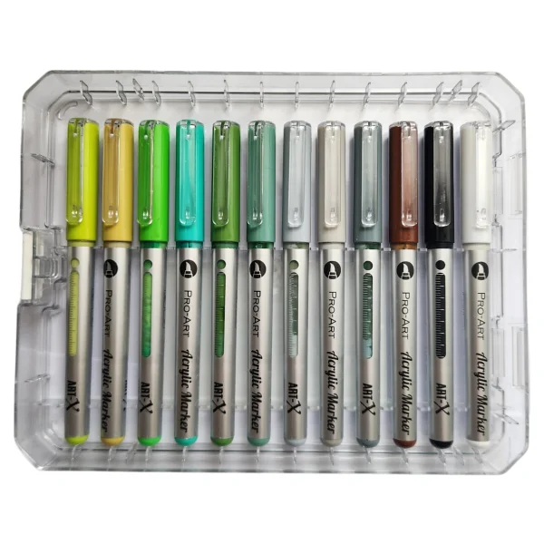 Rich Art-X Pro Fırça Uçlu Akrilik Marker Seti 36 Renk Kristal Kutulu Set - Görsel 4
