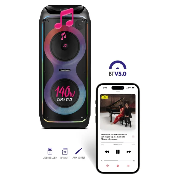 Powerway Woofer Bluetooth Hoparlör - Görsel 4