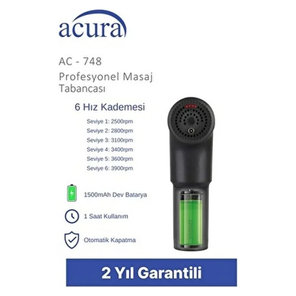 Acura 6 Kademeli Masaj Aleti Derin Doku Masajı İçin 4 Değiştirilebilir Başlıkla Tasarlandı - Görsel 8
