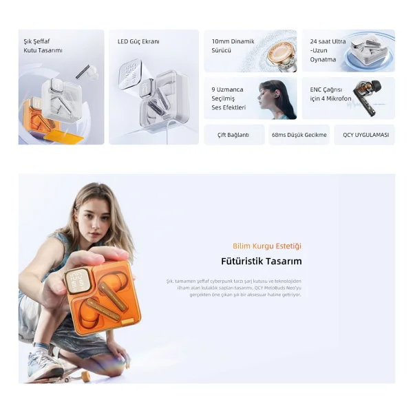 Qcy Melobuds Neo TWS Kulak İçi Bluetooth Kulaklık - Görsel 3