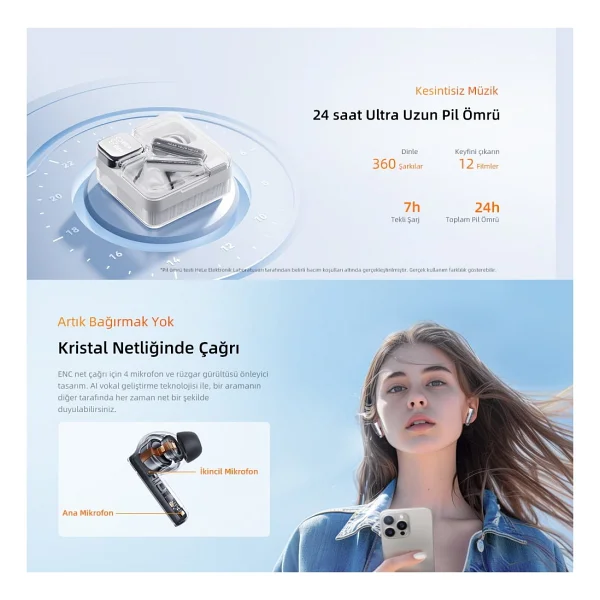 Qcy Melobuds Neo TWS Kulak İçi Bluetooth Kulaklık - Görsel 8