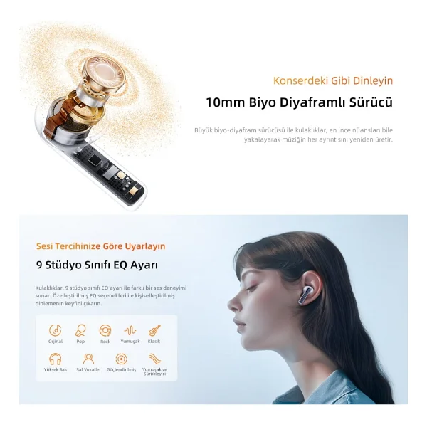 Qcy Melobuds Neo TWS Kulak İçi Bluetooth Kulaklık - Görsel 9