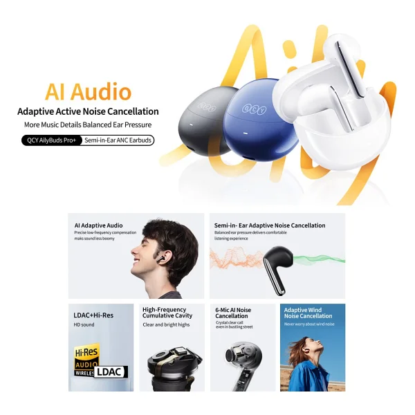 Qcy Ailybuds Pro ANC TWS Mavi Kulak İçi Bluetooth Kulaklık - Görsel 2