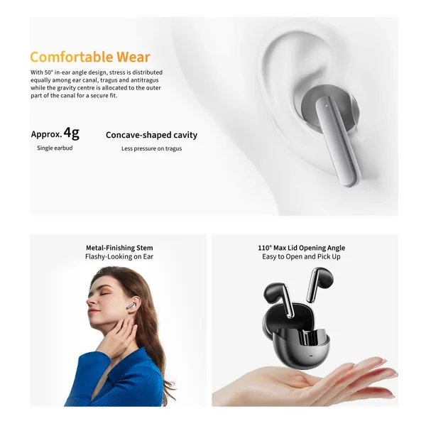 Qcy Ailybuds Pro ANC TWS Mavi Kulak İçi Bluetooth Kulaklık - Görsel 3