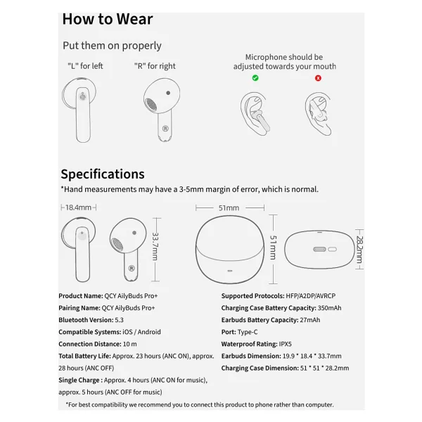 Qcy Ailybuds Pro ANC TWS Mavi Kulak İçi Bluetooth Kulaklık - Görsel 4